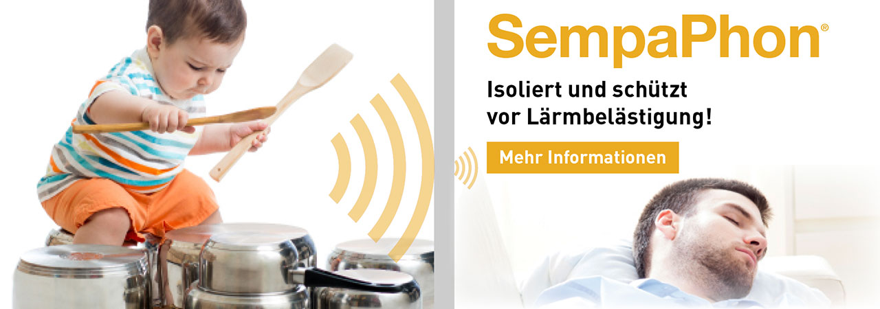 SempaPhon ist ein Produkt zur Schalldämmung für Innenwände und Trennwände, das die Geräusche der Umgebung und andere Lärmbelästigung stoppt.